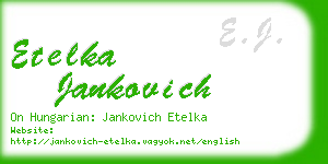 etelka jankovich business card